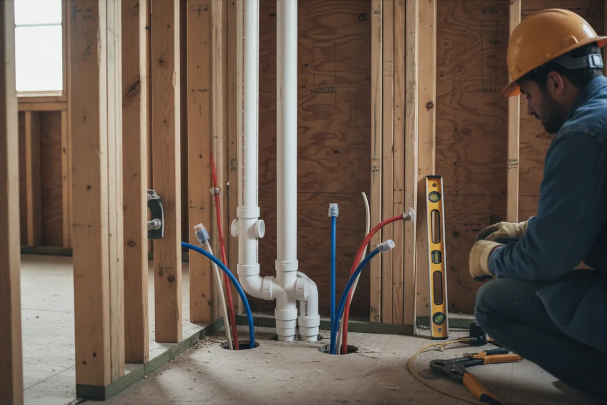 Drain and supply rough-in during Drain Cleaning in Gilbert